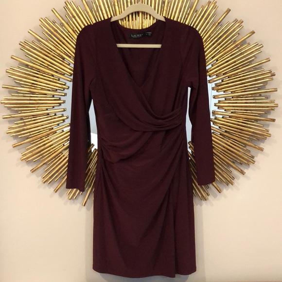 ralph lauren maroon dress